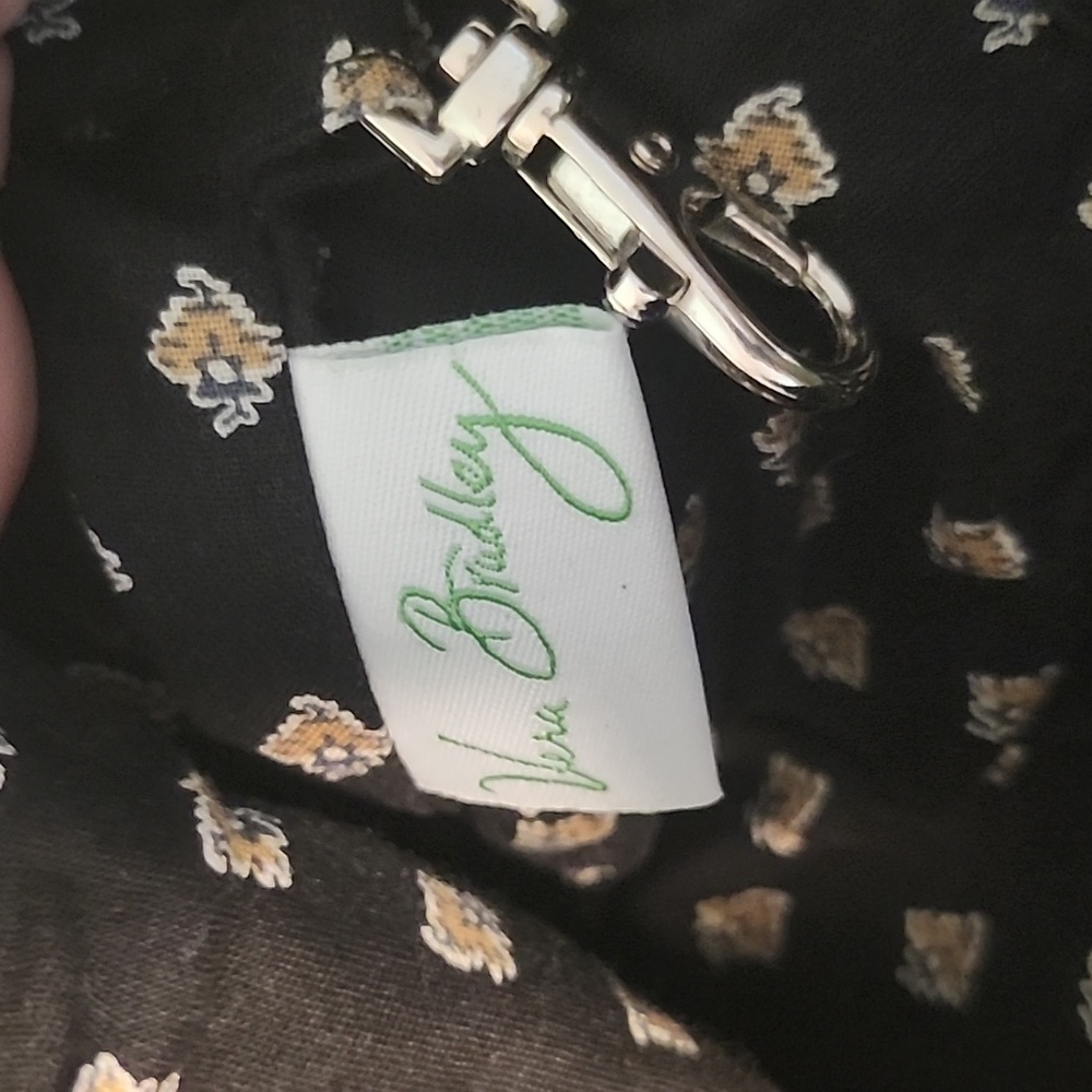 Vera Bradley Classic Black Brand New Drawstring Backpack & Wallet 14" H 11" W - Picture 10 of 10